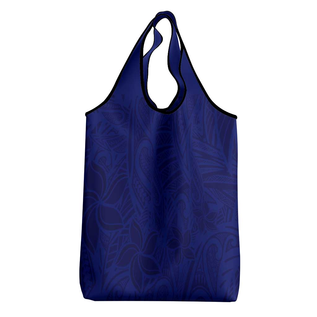 Blue Polynesia Grocery Bag Polynesian Pattern Mix Plumeria