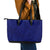 Blue Polynesia Leather Tote Bag Polynesian Pattern Mix Plumeria