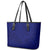 Blue Polynesia Leather Tote Bag Polynesian Pattern Mix Plumeria