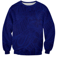 Blue Polynesia Sweatshirt Polynesian Pattern Mix Plumeria LT14 Unisex Blue - Polynesian Pride