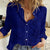 Blue Polynesia Women Casual Shirt Polynesian Pattern Mix Plumeria