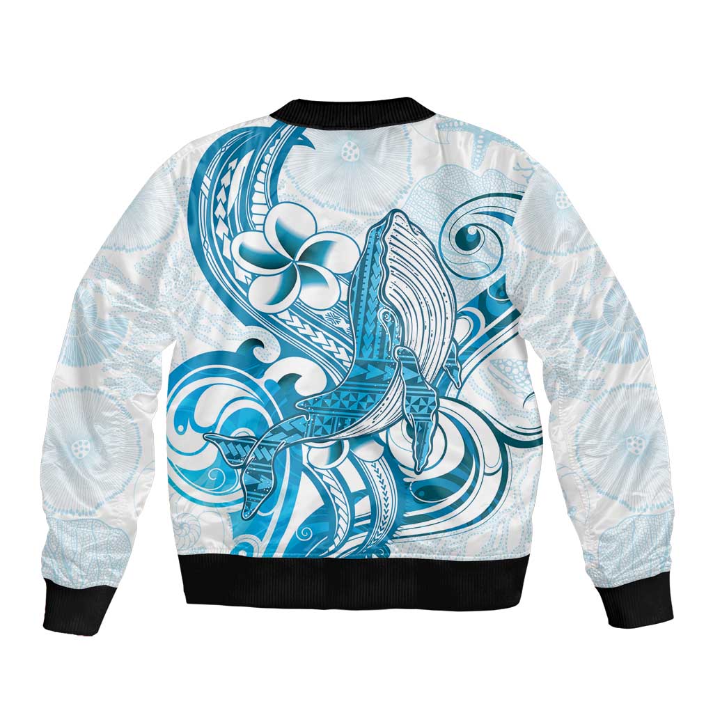 Blue Hawaii Humpback Whale Bomber Jacket Polynesian Tribal Ocean Vibes LT14 - Polynesian Pride