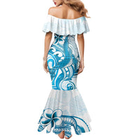 Blue Hawaii Humpback Whale Family Matching Mermaid Dress and Hawaiian Shirt Polynesian Tribal Ocean Vibes