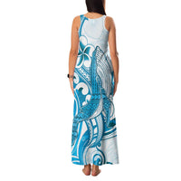 Blue Hawaii Humpback Whale Family Matching Tank Maxi Dress and Hawaiian Shirt Polynesian Tribal Ocean Vibes