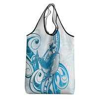 Blue Hawaii Humpback Whale Grocery Bag Polynesian Tribal Ocean Vibes