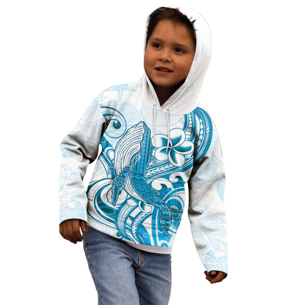 Blue Hawaii Humpback Whale Kid Hoodie Polynesian Tribal Ocean Vibes