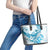 Blue Hawaii Humpback Whale Leather Tote Bag Polynesian Tribal Ocean Vibes