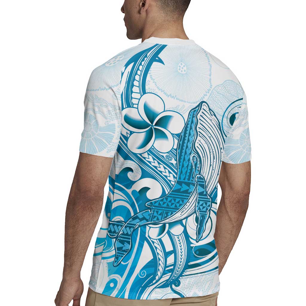 Blue Hawaii Humpback Whale Rugby Jersey Polynesian Tribal Ocean Vibes