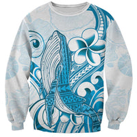 Blue Hawaii Humpback Whale Sweatshirt Polynesian Tribal Ocean Vibes LT14 Unisex Blue - Polynesian Pride