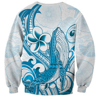 Blue Hawaii Humpback Whale Sweatshirt Polynesian Tribal Ocean Vibes LT14 - Polynesian Pride