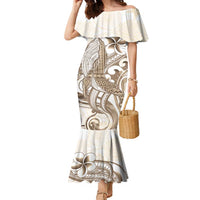 Brown Hawaii Humpback Whale Family Matching Mermaid Dress and Hawaiian Shirt Polynesian Tribal Ocean Vibes