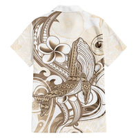Brown Hawaii Humpback Whale Family Matching Puletasi and Hawaiian Shirt Polynesian Tribal Ocean Vibes LT14 - Polynesian Pride
