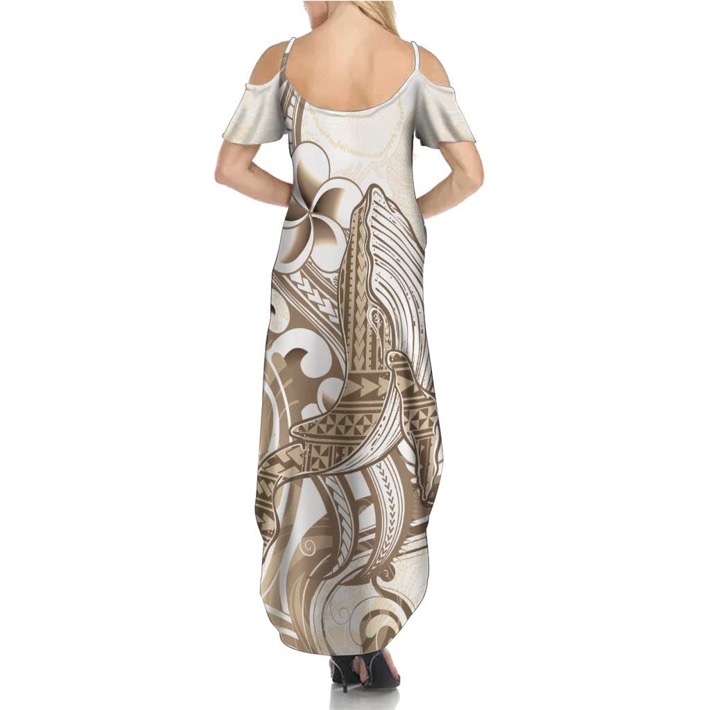 Brown Hawaii Humpback Whale Family Matching Summer Maxi Dress and Hawaiian Shirt Polynesian Tribal Ocean Vibes