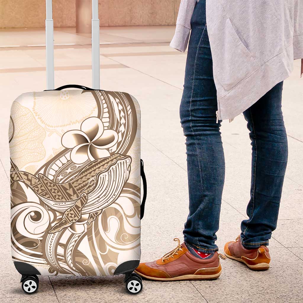 Brown Hawaii Humpback Whale Luggage Cover Polynesian Tribal Ocean Vibes