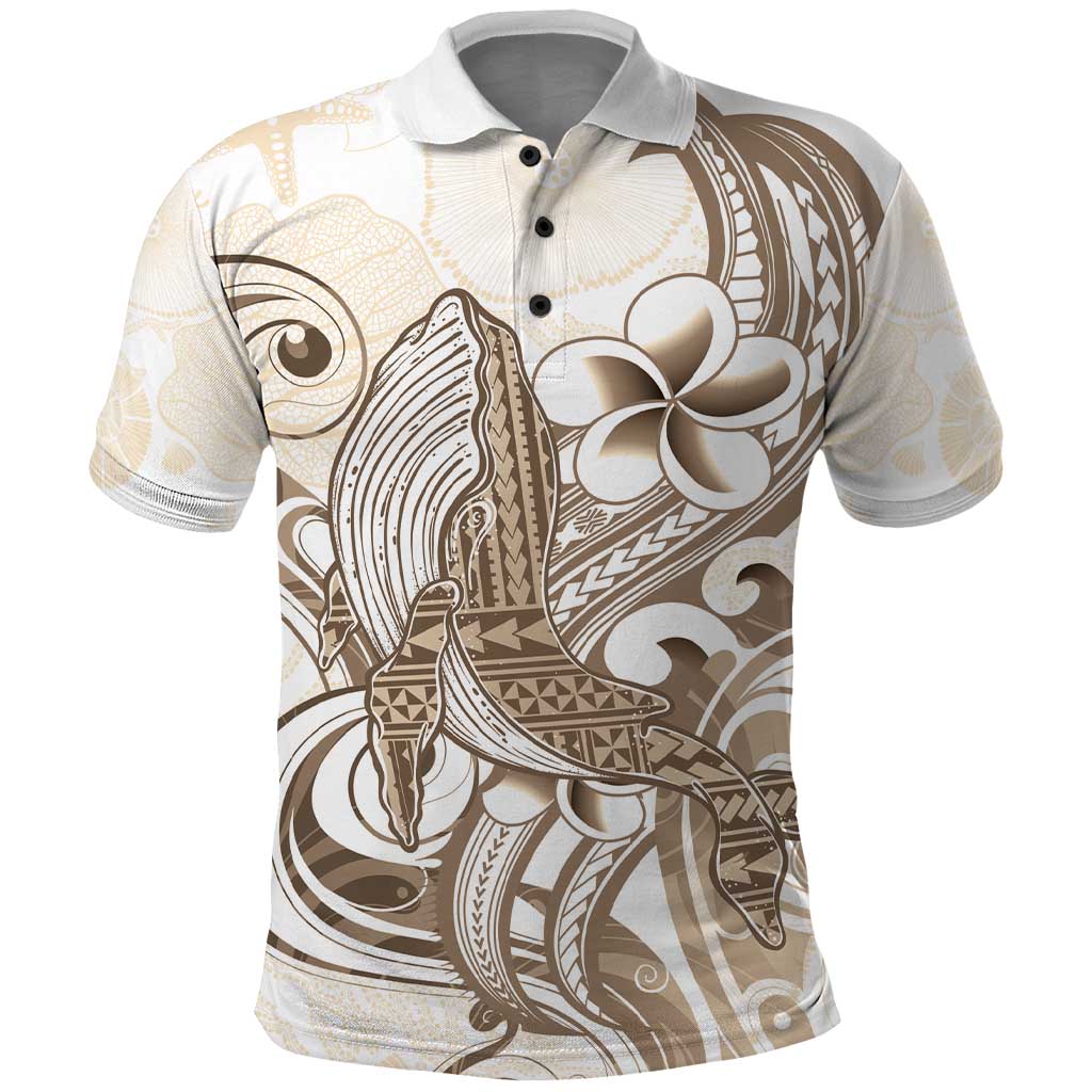 Brown Hawaii Humpback Whale Polo Shirt Polynesian Tribal Ocean Vibes