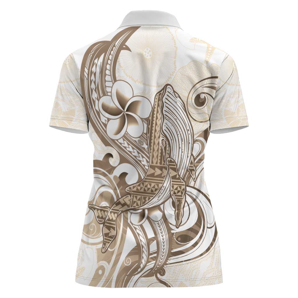 Brown Hawaii Humpback Whale Women Polo Shirt Polynesian Tribal Ocean Vibes LT14 - Polynesian Pride