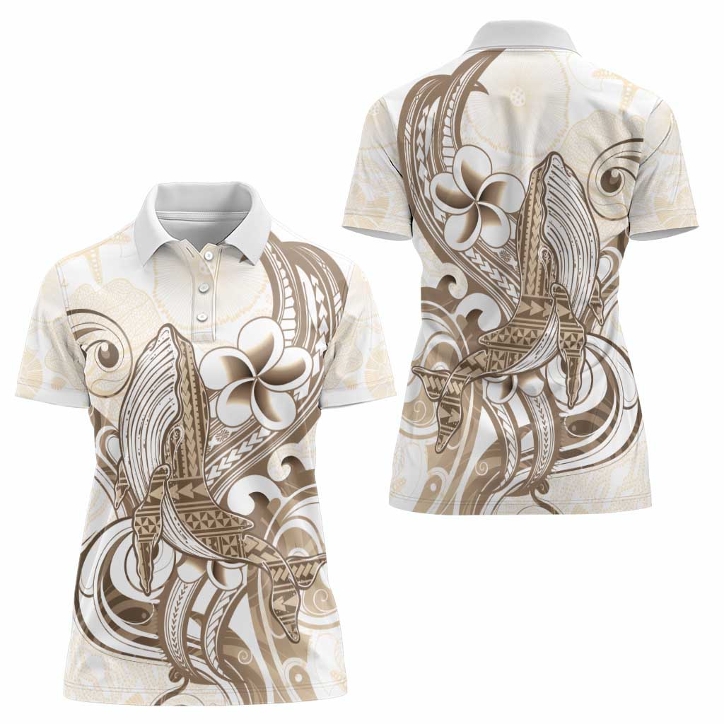 Brown Hawaii Humpback Whale Women Polo Shirt Polynesian Tribal Ocean Vibes LT14 - Polynesian Pride