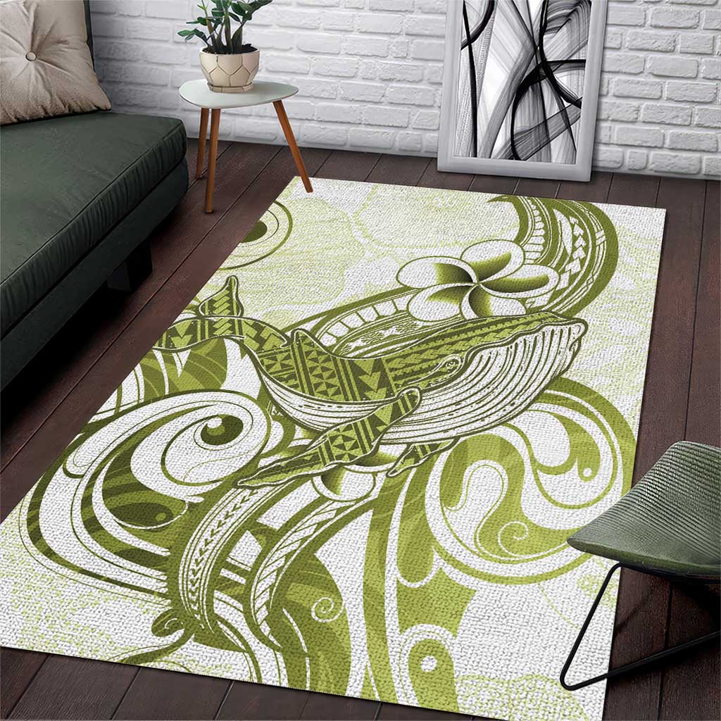 Lime Green Hawaii Area Rug Humpback Whale Tattoo Polynesian Tribal Ocean Vibes