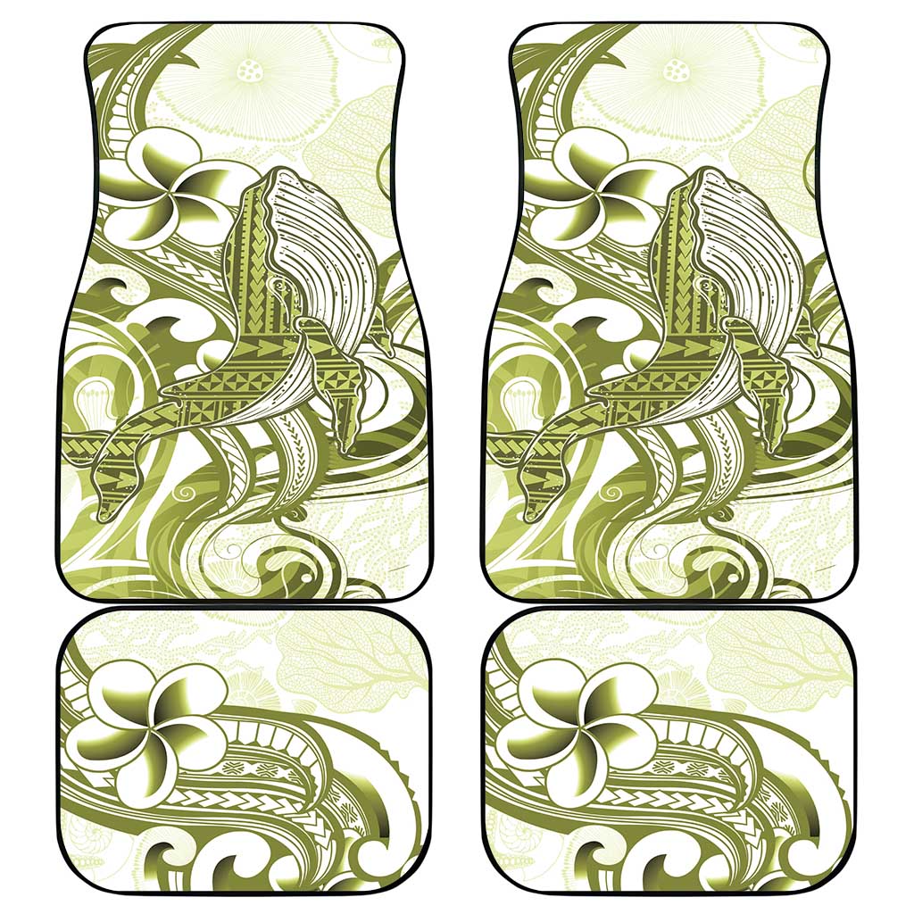 Lime Green Hawaii Car Mats Humpback Whale Tattoo Polynesian Tribal Ocean Vibes