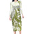 Lime Green Hawaii Family Matching Long Sleeve Bodycon Dress and Hawaiian Shirt Humpback Whale Tattoo Polynesian Tribal Ocean Vibes