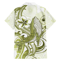 Lime Green Hawaii Family Matching Puletasi and Hawaiian Shirt Humpback Whale Tattoo Polynesian Tribal Ocean Vibes LT14 - Polynesian Pride