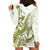 Lime Green Hawaii Hoodie Dress Humpback Whale Tattoo Polynesian Tribal Ocean Vibes