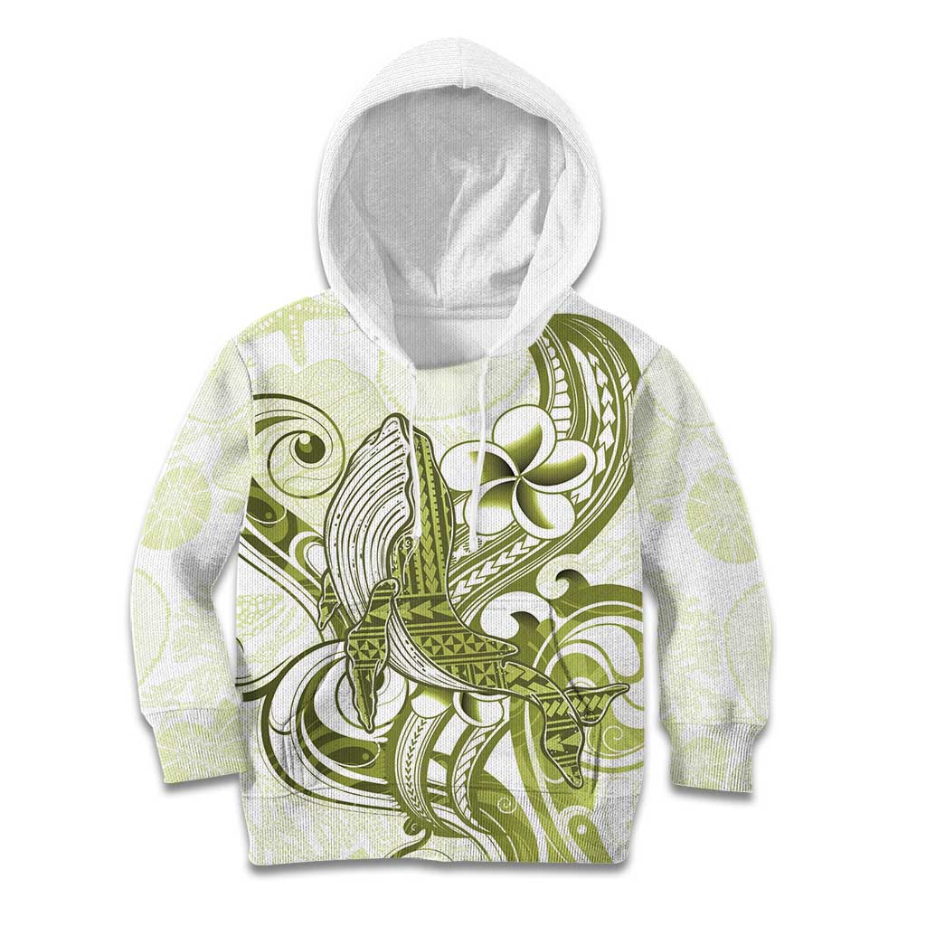 Lime Green Hawaii Kid Hoodie Humpback Whale Tattoo Polynesian Tribal Ocean Vibes