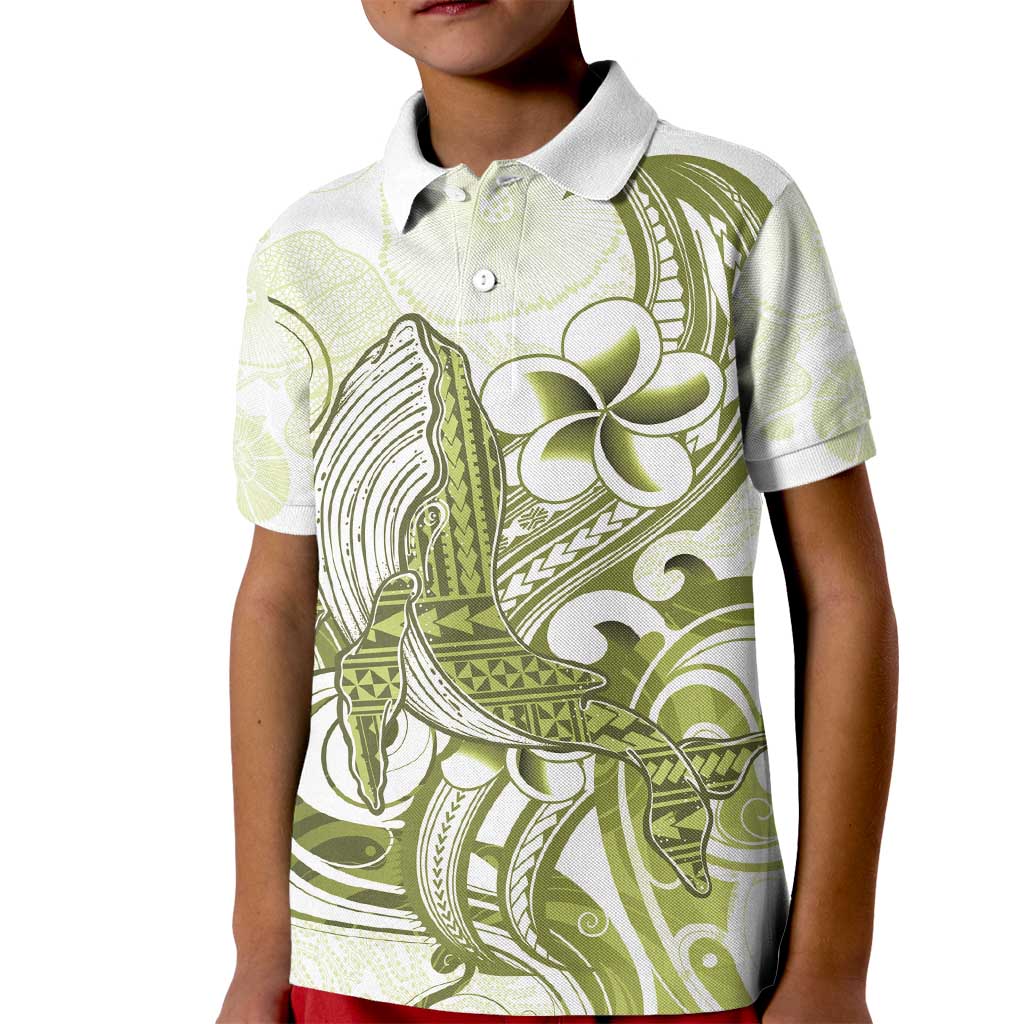 Lime Green Hawaii Kid Polo Shirt Humpback Whale Tattoo Polynesian Tribal Ocean Vibes LT14 Kid Lime Green - Polynesian Pride