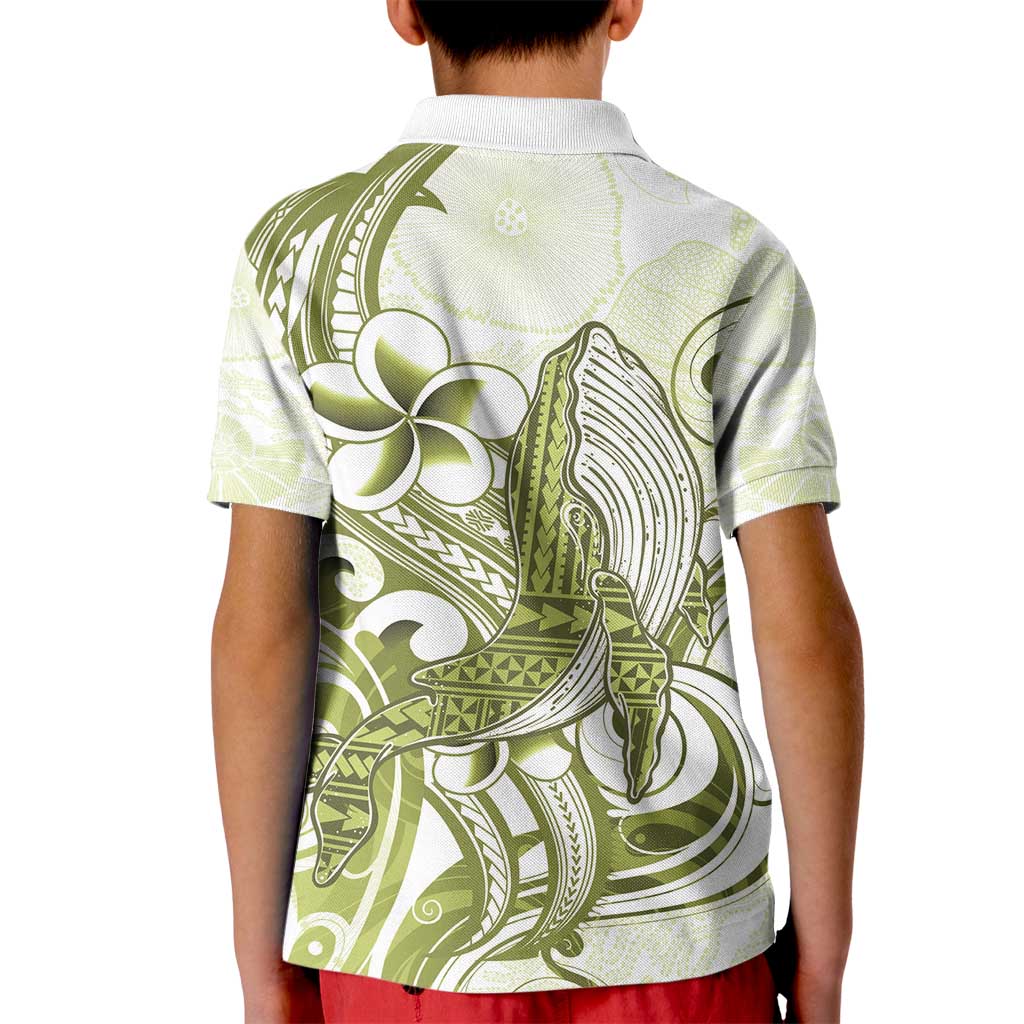 Lime Green Hawaii Kid Polo Shirt Humpback Whale Tattoo Polynesian Tribal Ocean Vibes LT14 - Polynesian Pride