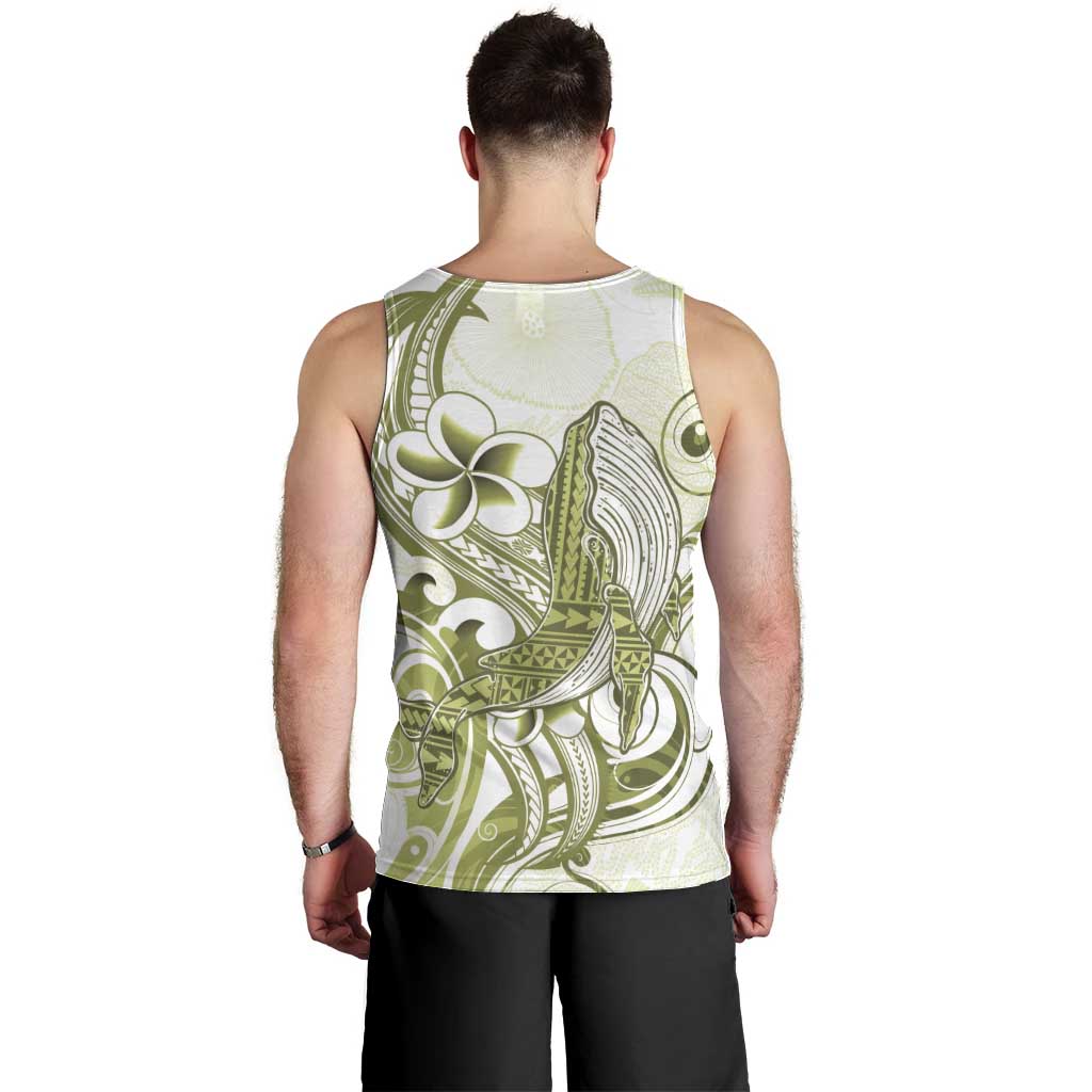 Lime Green Hawaii Men Tank Top Humpback Whale Tattoo Polynesian Tribal Ocean Vibes