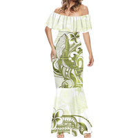Lime Green Hawaii Mermaid Dress Humpback Whale Tattoo Polynesian Tribal Ocean Vibes LT14 - Polynesian Pride