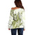 Lime Green Hawaii Off Shoulder Sweater Humpback Whale Tattoo Polynesian Tribal Ocean Vibes