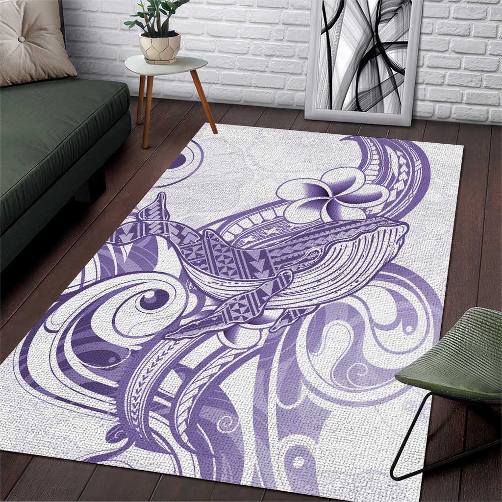 Purple Hawaii Area Rug Humpback Whale Tattoo Polynesian Tribal Ocean Vibes