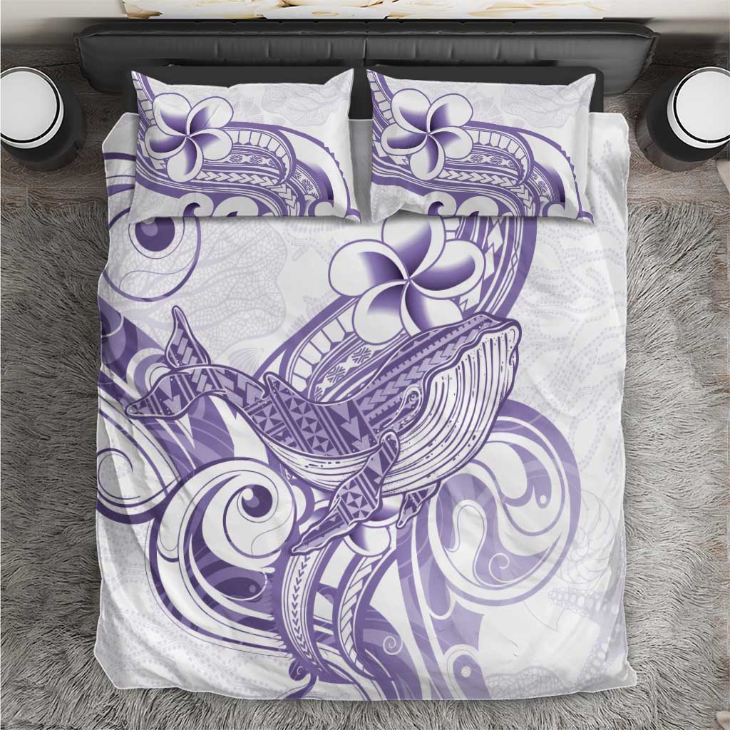 Purple Hawaii Bedding Set Humpback Whale Tattoo Polynesian Tribal Ocean Vibes