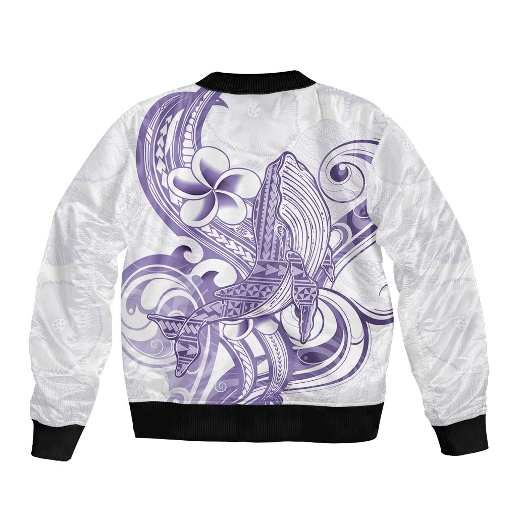 Purple Hawaii Bomber Jacket Humpback Whale Tattoo Polynesian Tribal Ocean Vibes LT14 - Polynesian Pride