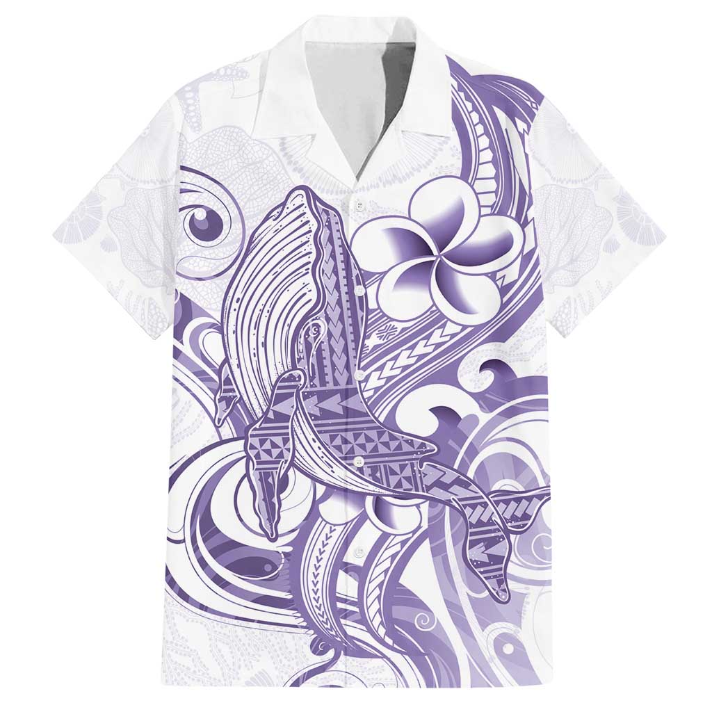 Purple Hawaii Family Matching Off Shoulder Maxi Dress and Hawaiian Shirt Humpback Whale Tattoo Polynesian Tribal Ocean Vibes