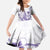 Purple Hawaii Kid Short Sleeve Dress Humpback Whale Tattoo Polynesian Tribal Ocean Vibes