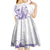 Purple Hawaii Kid Short Sleeve Dress Humpback Whale Tattoo Polynesian Tribal Ocean Vibes