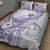 Purple Hawaii Quilt Bed Set Humpback Whale Tattoo Polynesian Tribal Ocean Vibes