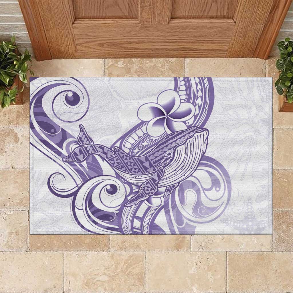 Purple Hawaii Rubber Doormat Humpback Whale Tattoo Polynesian Tribal Ocean Vibes