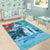 Personalised Hawaii Area Rug Humpback Whale Tattoo With Tropical Flowers