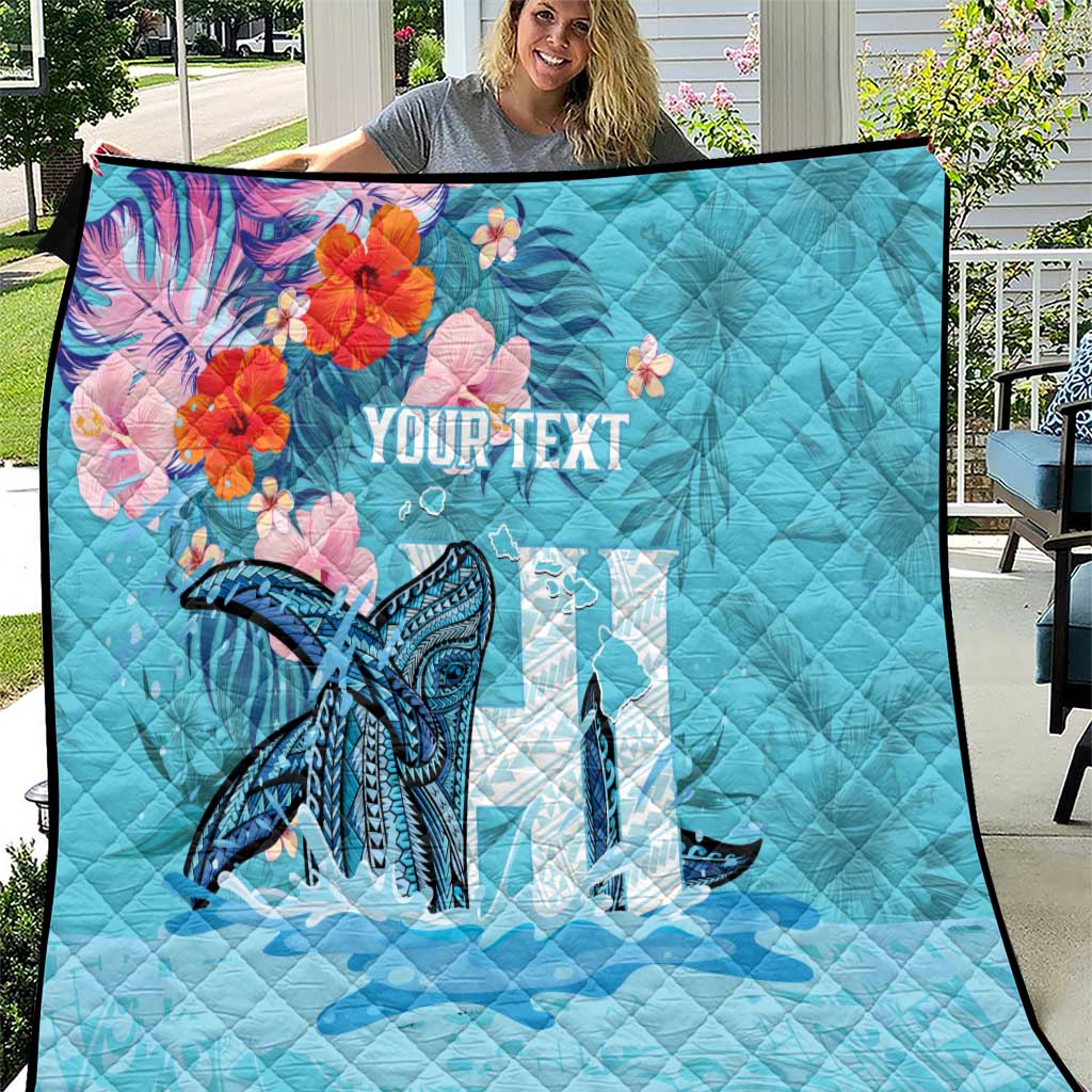 Personalised Hawaii Quilt Humpback Whale Tattoo With Tropical Flowers
