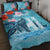 Personalised Hawaii Quilt Bed Set Humpback Whale Tattoo With Tropical Flowers