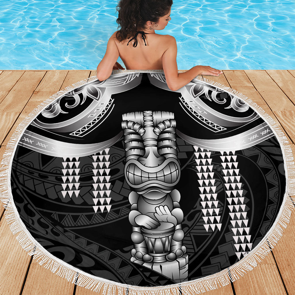 Tiki Drum Hawaii Beach Blanket Hawaiian Kakau Tattoo Style