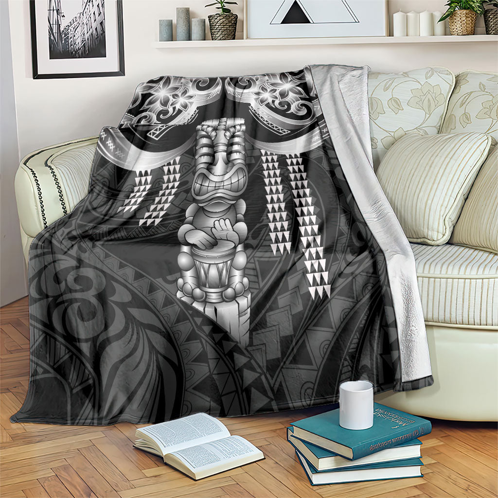 Tiki Drum Hawaii Blanket Hawaiian Kakau Tattoo Style
