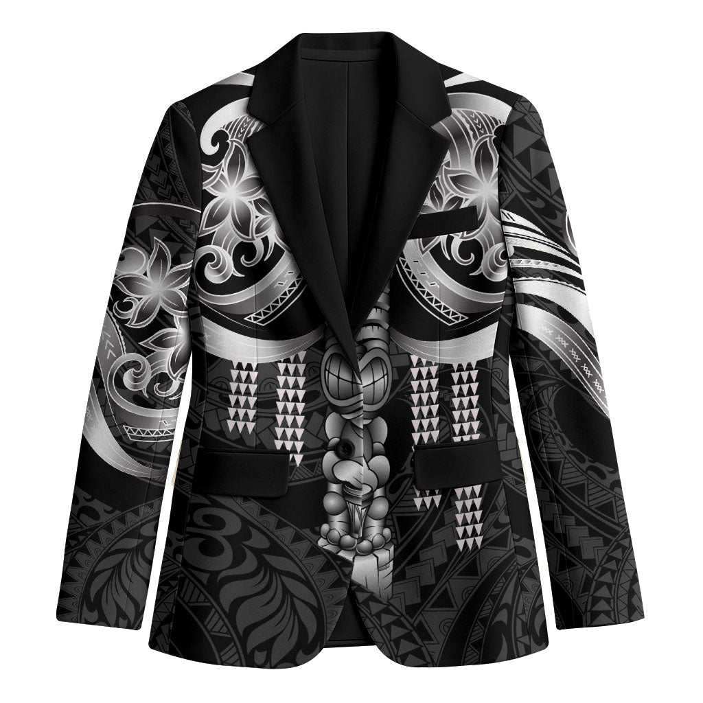 Tiki Drum Hawaii Blazer Hawaiian Kakau Tattoo Style LT14 Unisex Black - Polynesian Pride