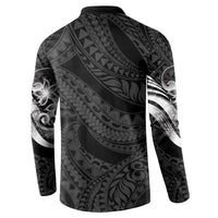 Tiki Drum Hawaii Button Sweatshirt Hawaiian Kakau Tattoo Style