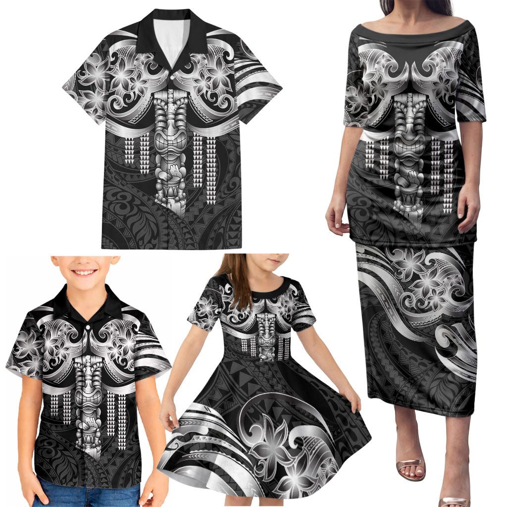 Tiki Drum Hawaii Family Matching Puletasi and Hawaiian Shirt Hawaiian Kakau Tattoo Style LT14 - Polynesian Pride