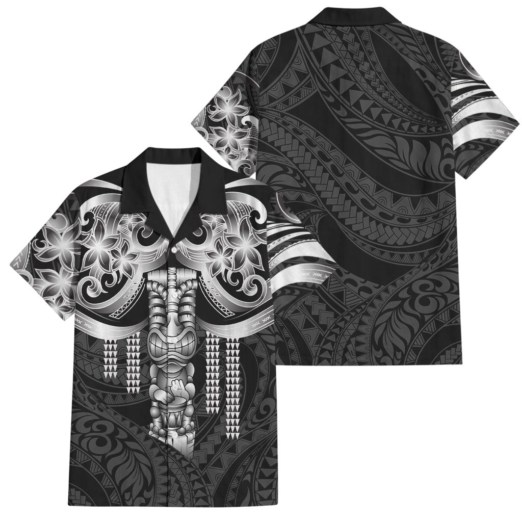 Tiki Drum Hawaii Family Matching Short Sleeve Bodycon Dress and Hawaiian Shirt Hawaiian Kakau Tattoo Style