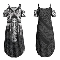 Tiki Drum Hawaii Family Matching Summer Maxi Dress and Hawaiian Shirt Hawaiian Kakau Tattoo Style